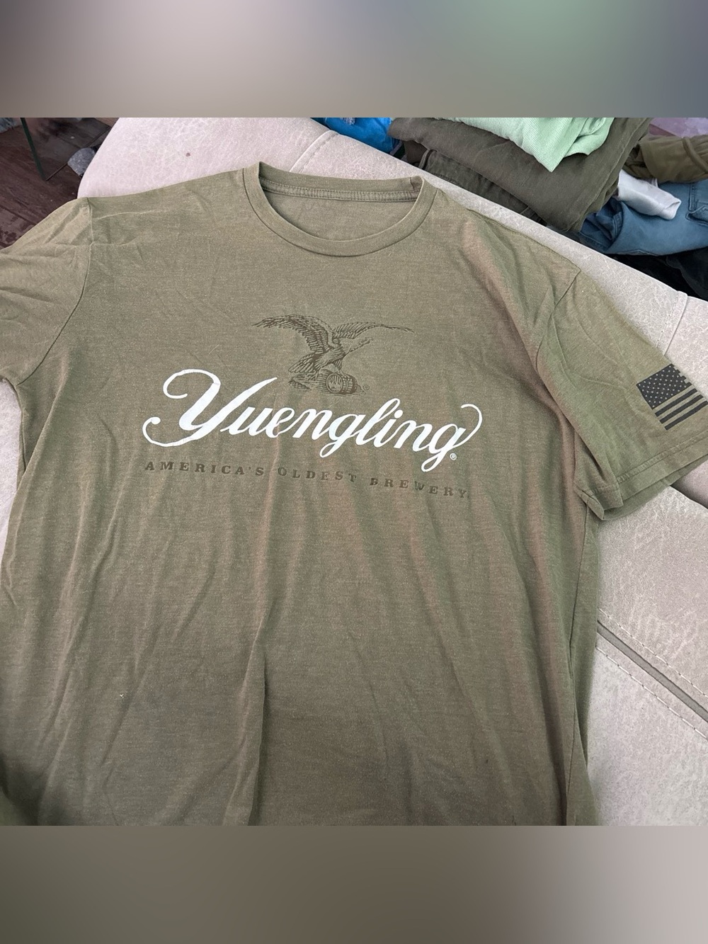 Yuengling Olive Green Short Sleeve Logo T-Shirt